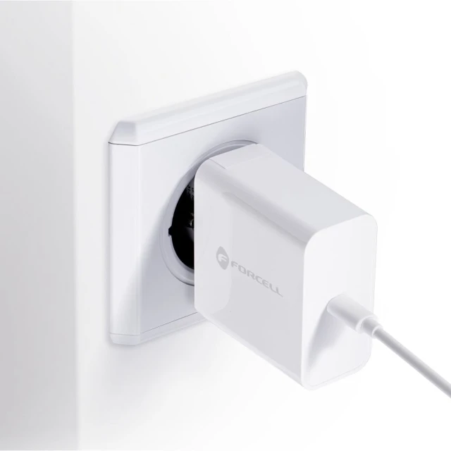 Мережевий зарядний пристрій Forcell F-Energy USB C QC4.0 PD 3A 45W White (5903396040962)