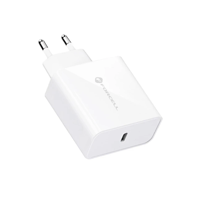 Мережевий зарядний пристрій Forcell F-Energy USB C QC4.0 PD 3A 45W White (5903396040962)