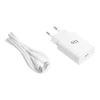 Мережевий зарядний пристрій Blue Star USB C QC3.0 PD 3A 18W + кабель USB C to Lightning White (5903396071492)