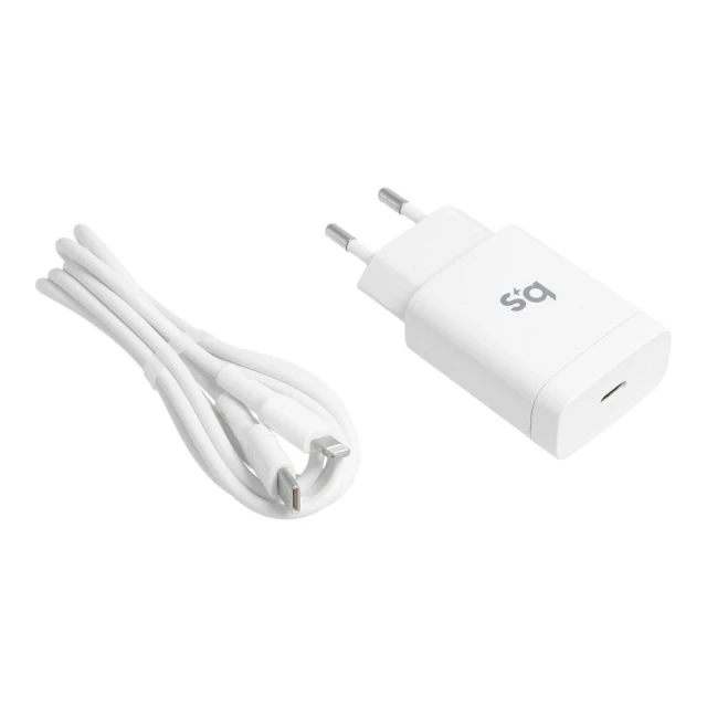 Мережевий зарядний пристрій Blue Star USB C QC3.0 PD 3A 18W + кабель USB C to Lightning White (5903396071492)