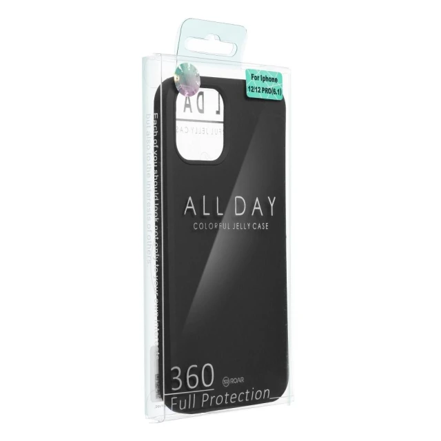 Чохол Roar All Day Colorful Jelly для iPhone 12 / 12 Pro Black (6942007659710)