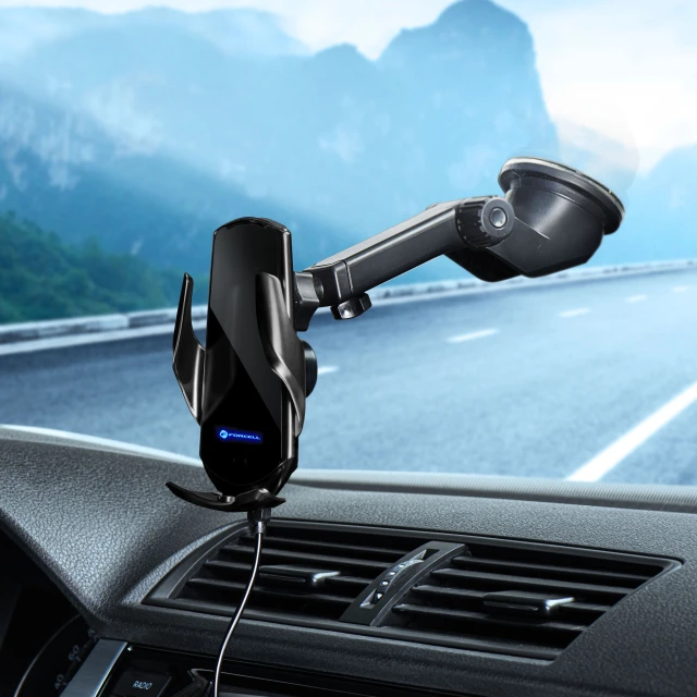 Автотримач Forcell F-Grip HS1 Qi 15W Black (5903396092176)