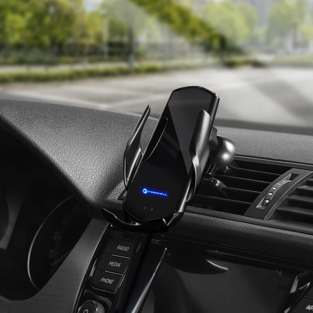 Автотримач Forcell F-Grip HS1 Qi 15W Black (5903396092176)