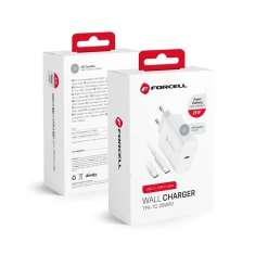Сетевое зарядное устройство Forcell F-Energy USB C QC4.0 PD 3A 25W + кабель USB C to USB C White (5903396108099)