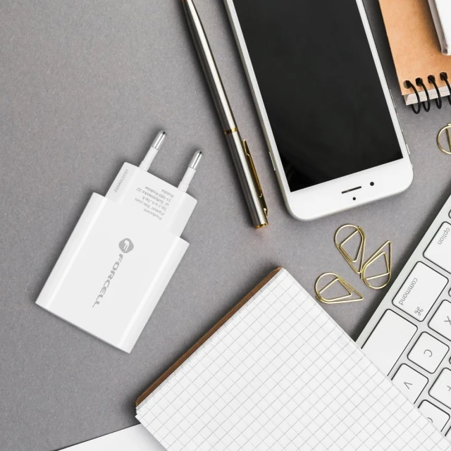Мережевий зарядний пристрій Forcell F-Energy USB C QC4.0 PD 3A 25W White (5903396123757)