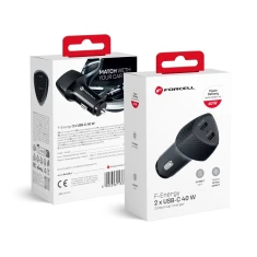 Автомобільний зарядний пристрій Forcell F-Energy Carbon 2 x USB C QC3.0 PD 3A 40W Black (5903396133787)