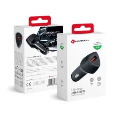Автомобільний зарядний пристрій Forcell F-Energy Carbon USB A QC3.0 3A 18W Black (5903396133800)