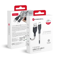 Кабель USB A к USB C Forcell F-Energy QC4.0 5A 60W Carbon 1 м CB-02A Black (5903396152344)