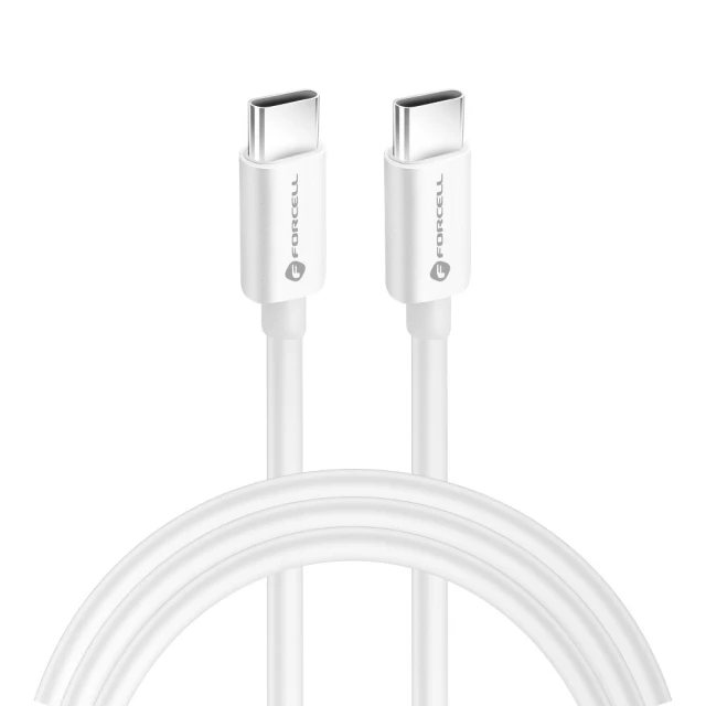Кабель USB C до USB C Forcell F-Energy QC4.0 PD 5A 100W 2 м C339 White (5903396172021)