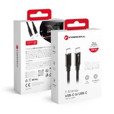 Кабель USB C к USB C Forcell F-Energy QC4.0 PD 5A 100W E-mark / 4K / Thunderbolt / 20Gbit/s 1 м C391 Black (5903396172038)