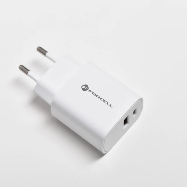 Зарядний пристрій Forcell F-Energy USB C + USB A QC4.0 PD 3A 30W White (5903396198052)