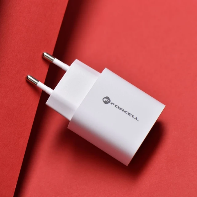 Зарядний пристрій Forcell F-Energy USB C + USB A QC4.0 PD 3A 30W White (5903396198052)