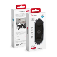 Бездротова зарядка Forcell F-Energy Ellipse 3в1 Qi QC 15W для Apple + кабель USB-C to USB-A Black (5903396208133)