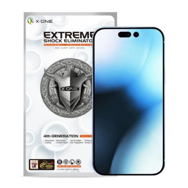 Защитная пленка X-One Extreme Shock Eliminator 4th gen для iPhone 15 Pro Max (5903396215728)