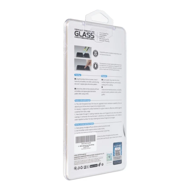 Захисне скло X-One Full Cover Extra Strong Crystal Clear для iPhone 15 Pro Black (5903396216206)