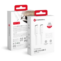 Кабель USB-C to USB-C Forcell F-Energy QC4.0 PD 3A 60W 0.5 m White (5903396219573)