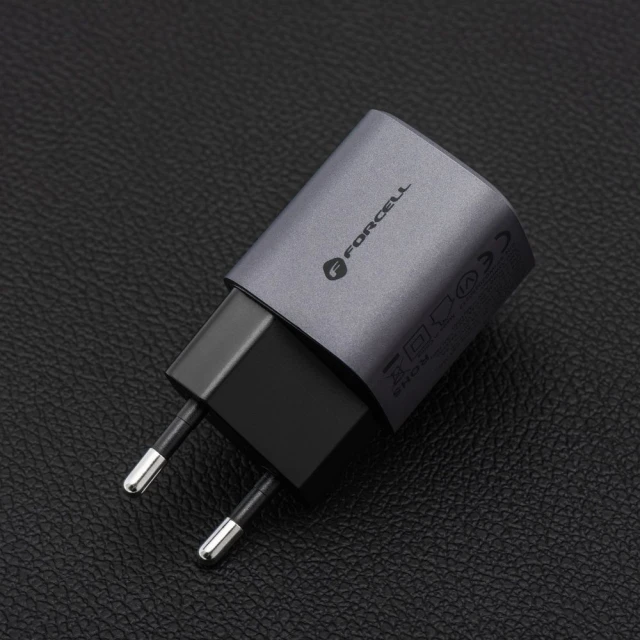 Мережевий зарядний пристрій Forcell F-Energy GaN USB C + USB A QC4.0 PD 3A 33W Grey (5903396231438)