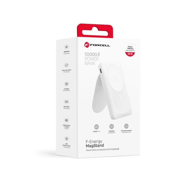 Павербанк Forcell F-Energy MagStand F10K2 White (5903396234545)
