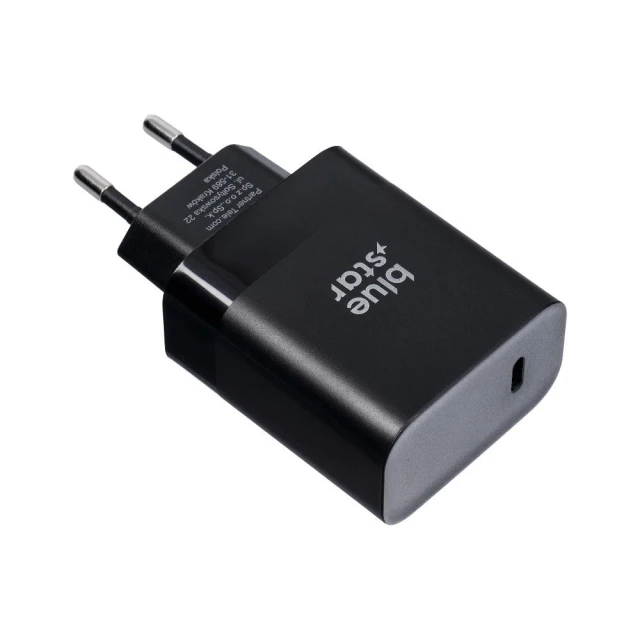 Мережевий зарядний пристрій Blue Star USB-C QC4.0 PD 3A 45W Black (5903396261596)