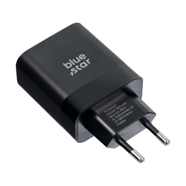 Мережевий зарядний пристрій Blue Star USB-C QC4.0 PD 3A 45W Black (5903396261596)
