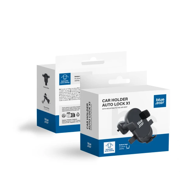 Автодержатель Blue Star Auto Lock X1 универсальный в решетку Black (5903396264573)