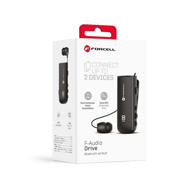 Навушник Bluetooth Forcell F-Audio Drive EarBud Black (5903396265891)