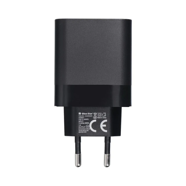 Зарядний пристрій Blue Star TFB-TC-45WPD USB C QC4.0 PD 3A 45W + кабель USB C to USB C Black (5903396267093)
