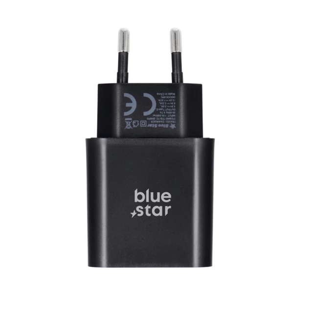 Мережевий зарядний пристрій Blue Star USB-C QC4.0 PD 25 Вт + кабель USB-C Black (5903396267123)