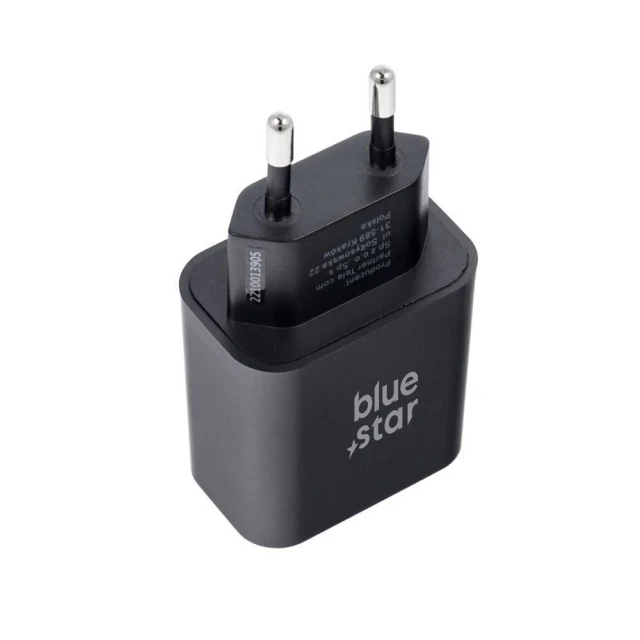 Мережевий зарядний пристрій Blue Star USB-C QC4.0 PD 25 Вт + кабель USB-C Black (5903396267123)