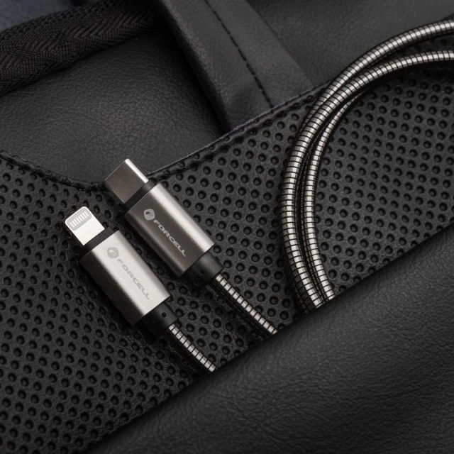 Кабель USB-C to USB-C Forcell F-Energy QC4.0 PD 5A 100W E-Mark Metal 1m Silver (5903396274466)