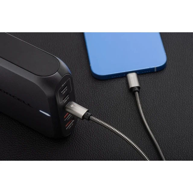 Кабель Forcell F-Energy USB-C to Lightning PD 3A 27W Metal 1m Silver (5903396274473)