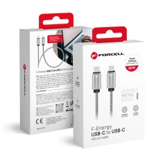 Кабель USB-C to USB-C Forcell F-Energy QC4.0 PD 3A 60W Metal 1m Silver (5903396274480)