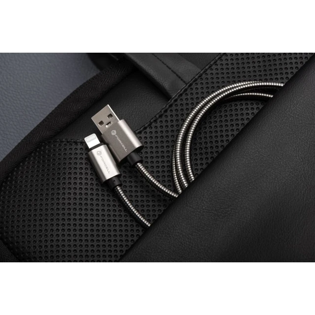 Кабель Forcell F-Energy Metal USB-A to Lightning 2.4A 12W 1m Silver (5903396274497)