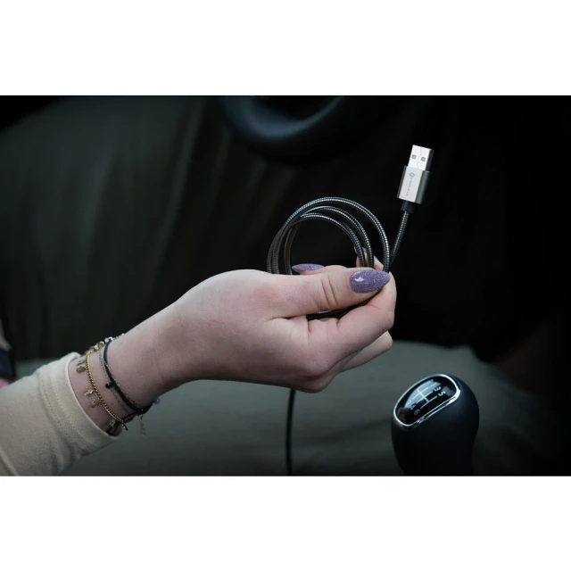 Кабель Forcell F-Energy Metal USB-A to Lightning 2.4A 12W 1m Silver (5903396274497)
