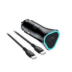 Автодержатель Blue Star USB C QC3.0 PD AFC 3A 20W + кабель USB C к USB C Black (5903396275777)