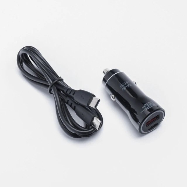 Автомобільний зарядний пристрій Blue Star USB C + USB A QC3.0 PD AFC PPS 3A 30W + кабель USB C Black (5903396275814)