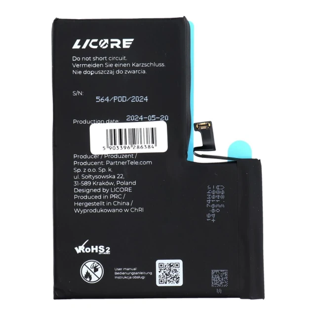 Батарея Licore 4323 mAh для iPhone 14 Pro Max (5903396286384)
