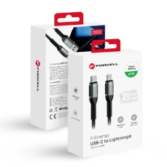 Кабель Forcell F-Energy Cafule USB-C to Lightning PD 3A 27W 1.2m Black (5903396298226)