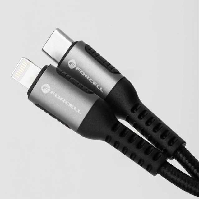 Кабель Forcell F-Energy Cafule USB-C to Lightning PD 3A 27W 1.2m Black (5903396298226)