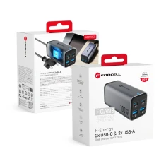 Зарядний пристрій Forcell F-Energy GaN III 2 x USB C + 2 x USB A QC4.0 PD 5A 100W Grey (5903396299094)