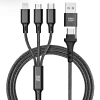 Кабель Blue Star Cafule 4в1 USB C | USB A to Micro USB | Lightning | USB C 2.4A 1.2m Black (5903396305931)