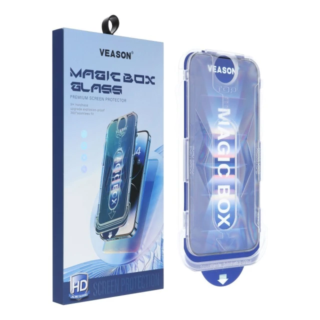 Защитное стекло Veason Pro Easy-Install Glass для iPhone 16 Black (5903396314933)