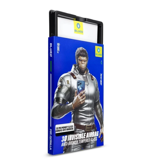 Захисне скло Blueo Mr. Monkey Glass 5D для iPhone 16 Pro Max Black (5903396317217)