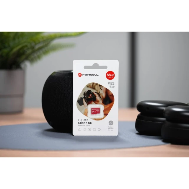 Карта памяти microSD 64GB U3 Class 10 Forcell F-Data Red (5903396324734)