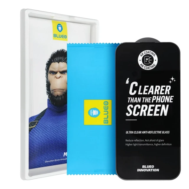 Захисне скло Blueo Mr. Monkey Glass 5D для iPhone 16 Pro Black (5903396324840)