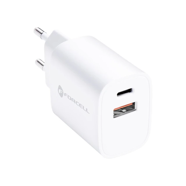 Зарядний пристрій Forcell F-Energy USB C + USB A QC4.0 PD 3A 35W White (5903396327568)