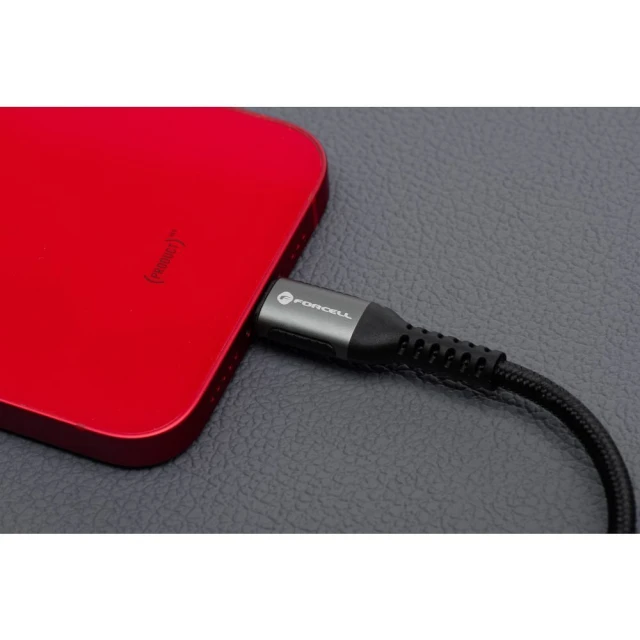 Кабель Forcell F-Energy Cafule USB-A to Lightning 2.4A 12W 2m Black (5903396346354)