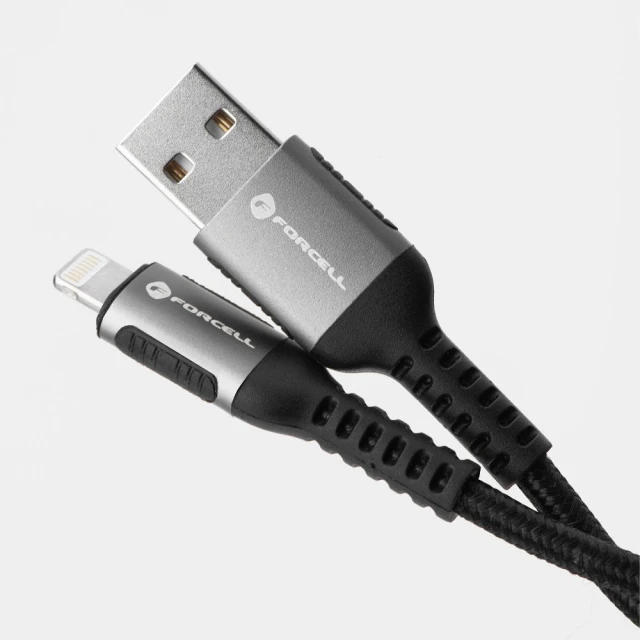 Кабель Forcell F-Energy Cafule USB-A to Lightning 2.4A 12W 3m Black (5903396346361)