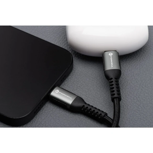Кабель Forcell F-Energy Cafule USB A to USB C 3A 66W 3 m Black (5903396347436)
