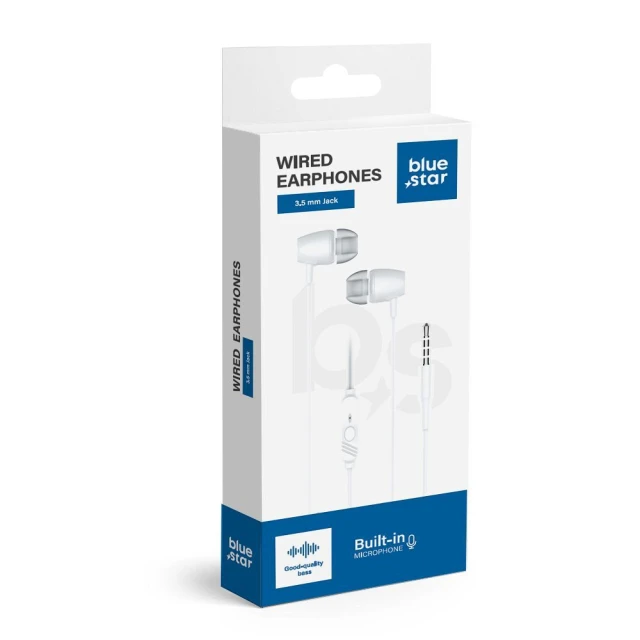Наушники проводные Blue Star PA-E67 Jack 3.5 mm 1.2 м White (5903396350450)
